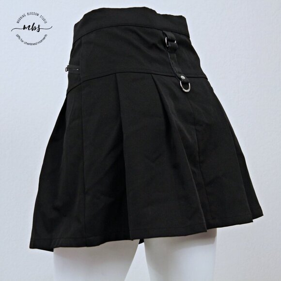 Killstar Killer Blaire B*tch Mini Mini Skirt Black Silver Women S - Picture 9 of 14